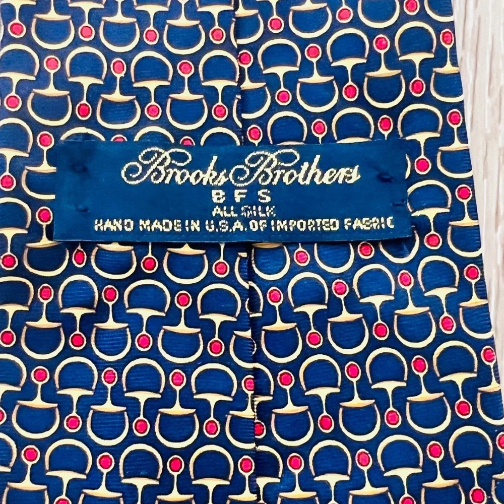 Brooks Brothers 346 Silk Tie Horse Bit‎ Equestrian Pattern Classic Preppy USA